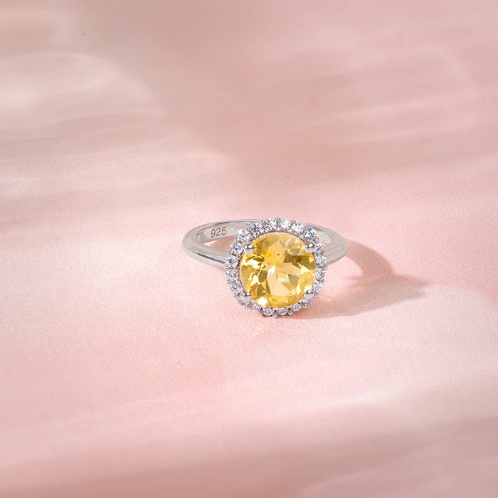Silver Yellow Citrine Ring - Image 2