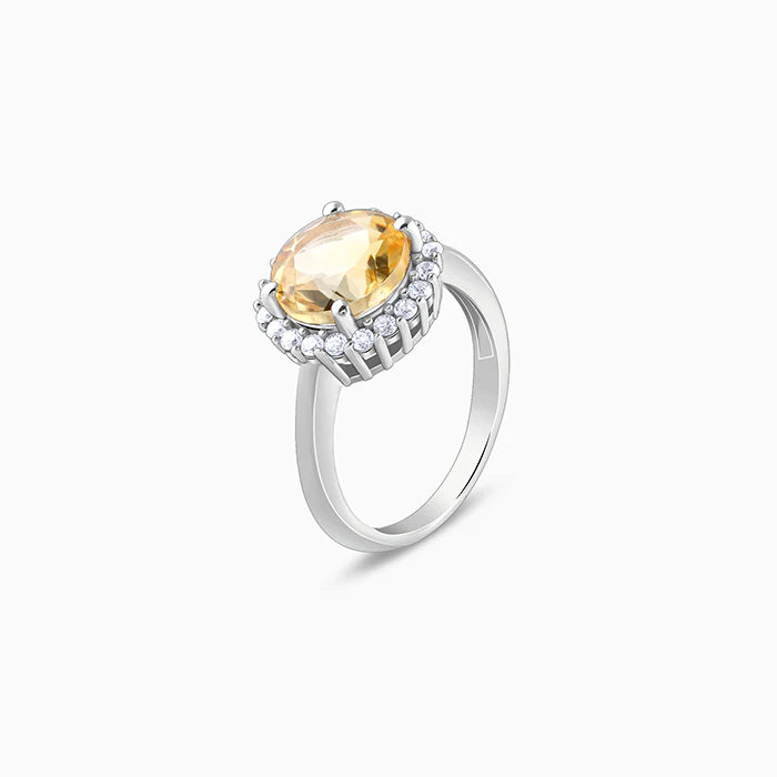 Silver Yellow Citrine Ring - Image 4