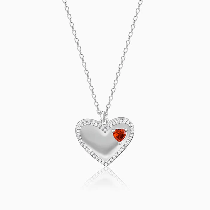 Silver You're the Love of My Life Pendant With Link Chain - Image 2