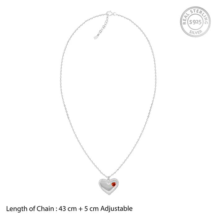 Silver You're the Love of My Life Pendant With Link Chain - Image 8