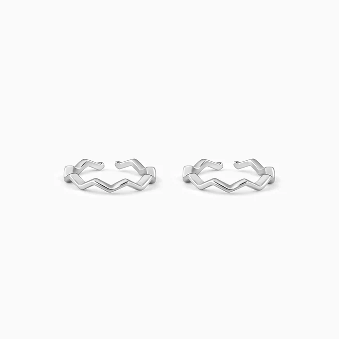 Silver Zigzag Toe Rings