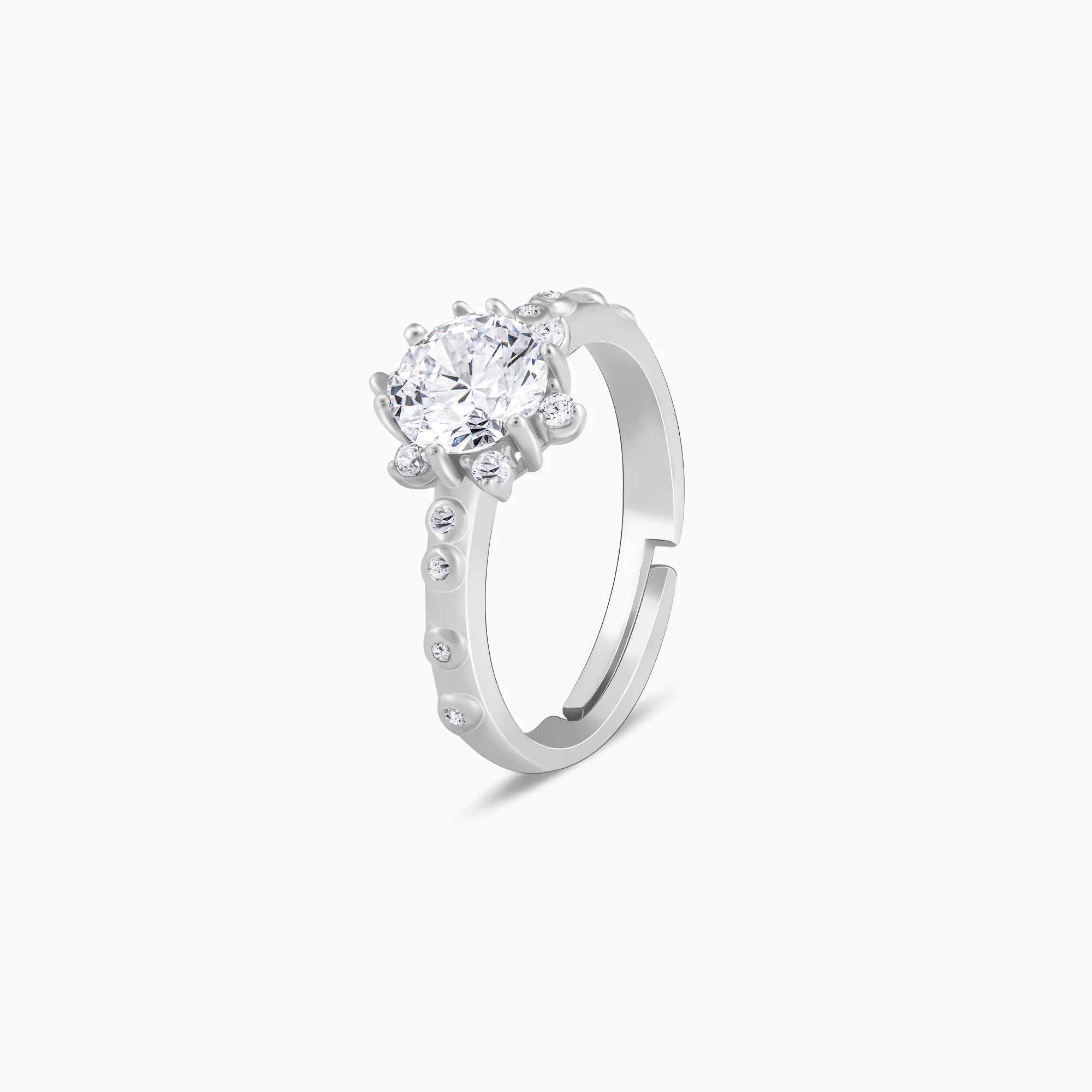 Silver Zircon Flower Rennaissance Ring - Image 4
