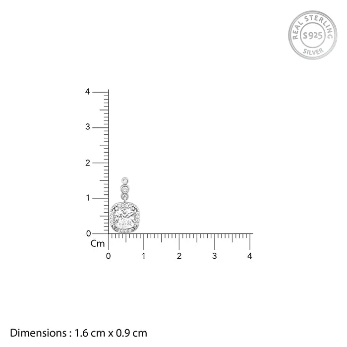 Silver Zircon Halo Earrings - Image 5