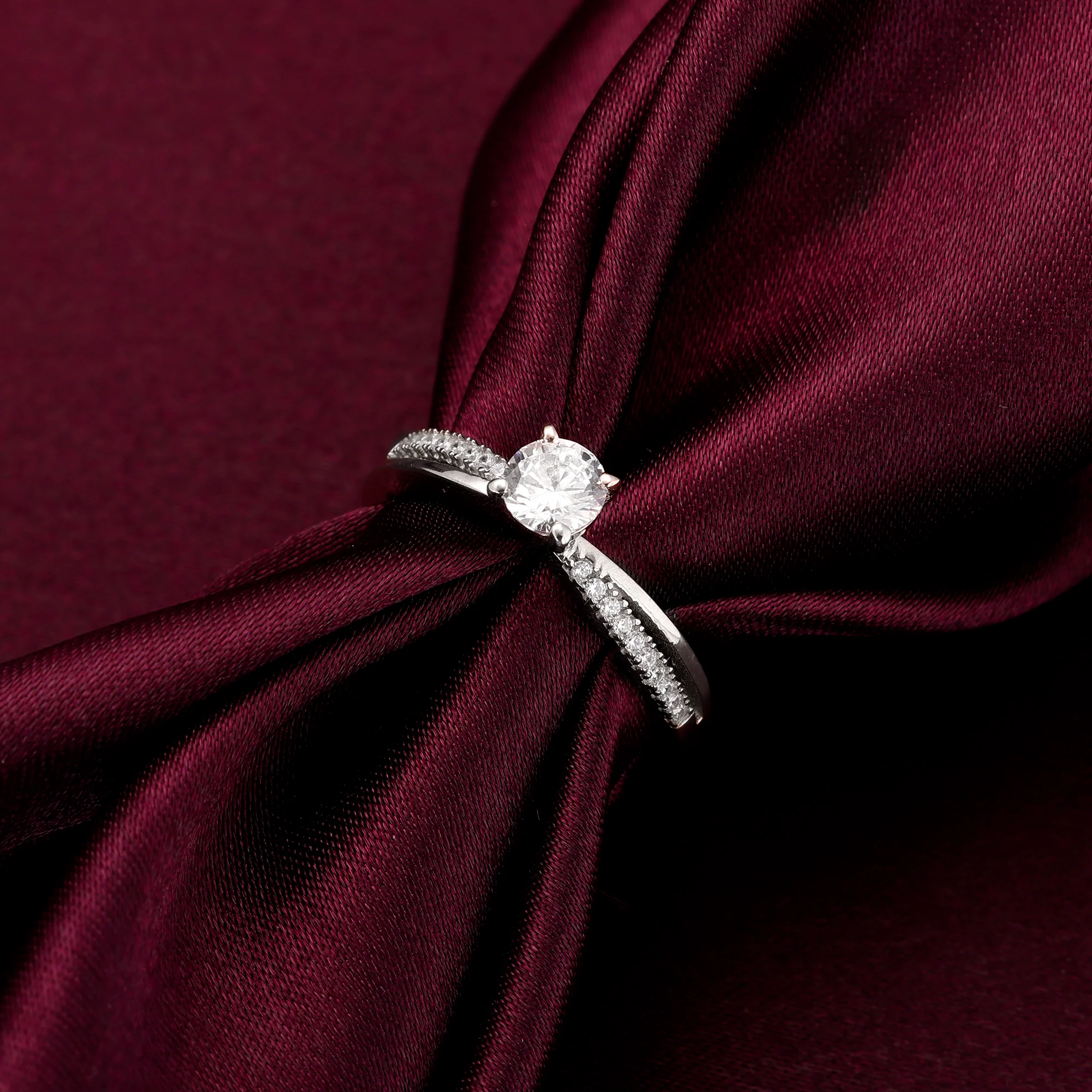 Silver Zircon Layered Ring - Image 2