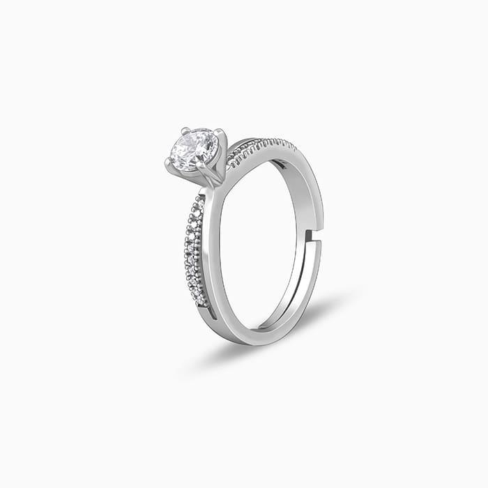 Silver Zircon Layered Ring - Image 4