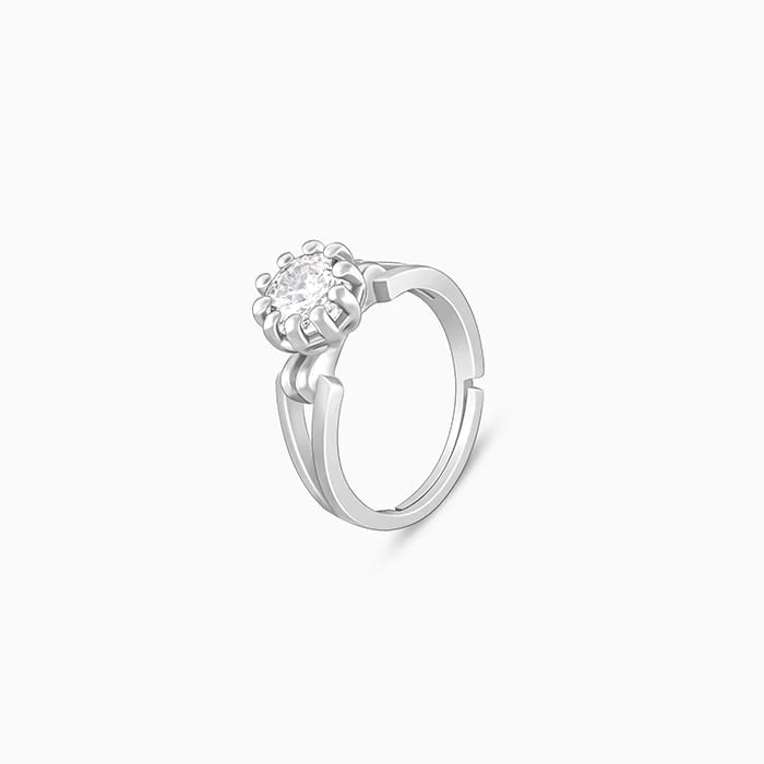 Silver Zircon Loop Ring - Image 4