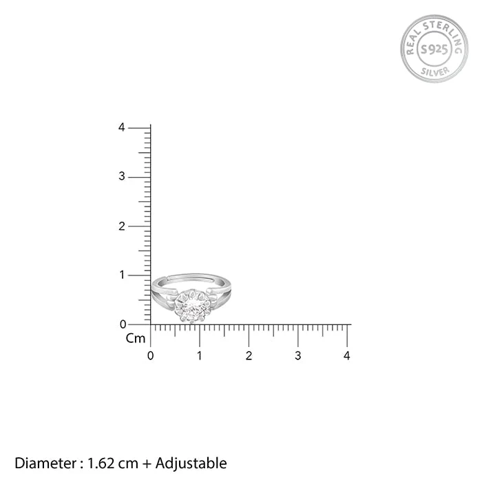 Silver Zircon Loop Ring - Image 5