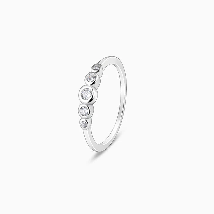 Silver Zircon Penta Glow Ring - Image 4