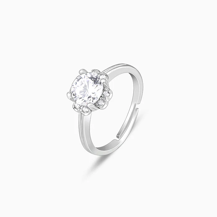 Silver Zircon Shrine of Lotus Ring - Image 4