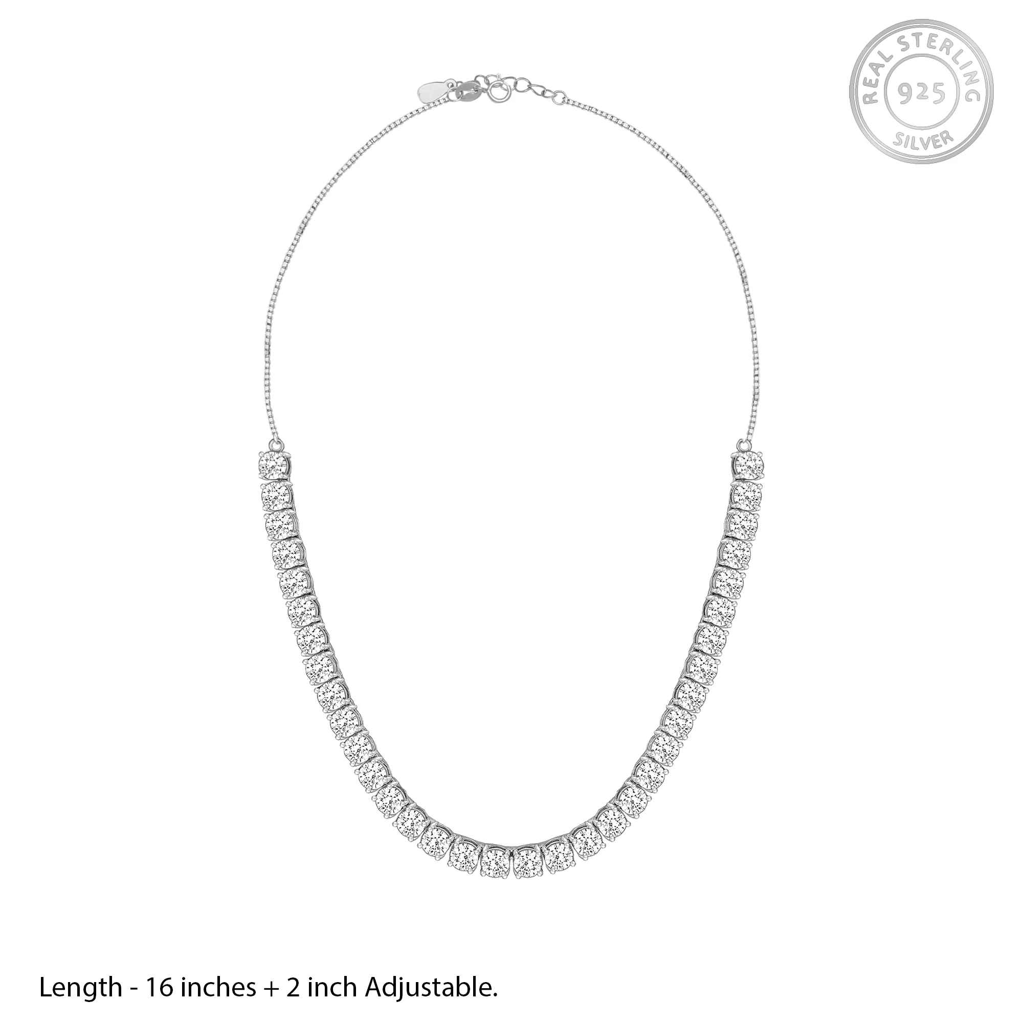 Silver Zircon Solitaire Necklace - Image 4