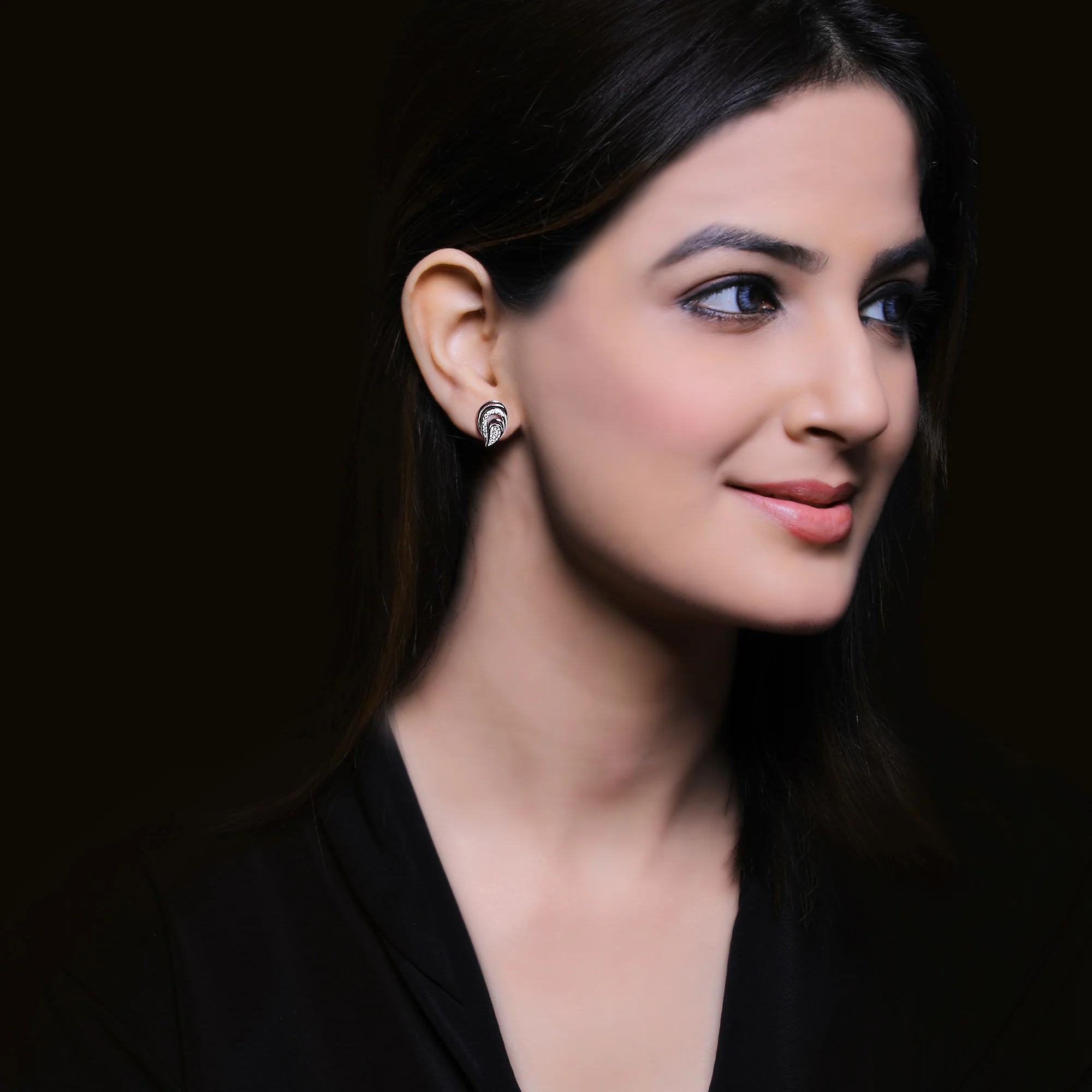 Silver Zircon Sparkling Drop Earrings - Image 3