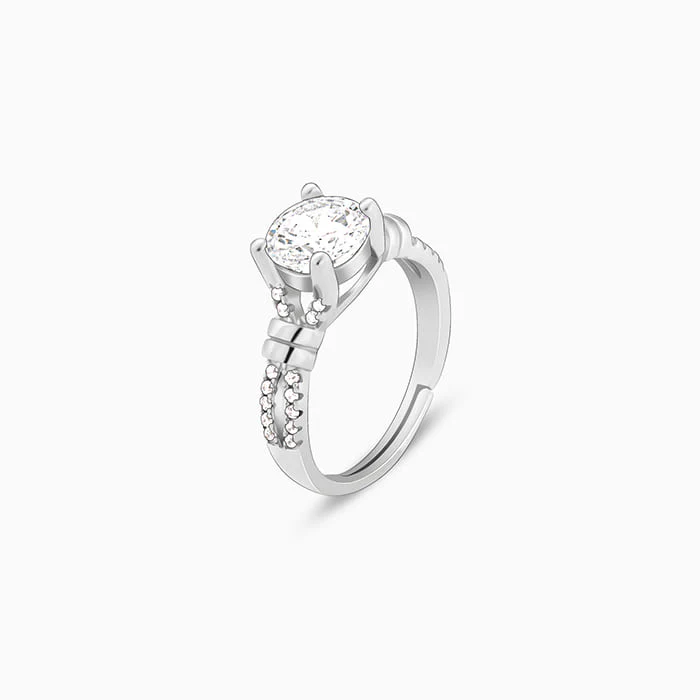 Silver Zircon Studded Ring - Image 5
