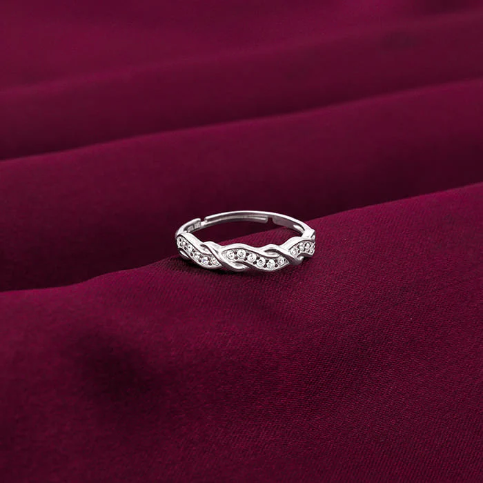 Silver Zircon Winding Wave Ring - Image 2