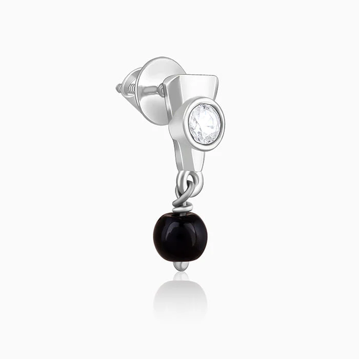 Silver Zirconia Noir Earrings - Image 4