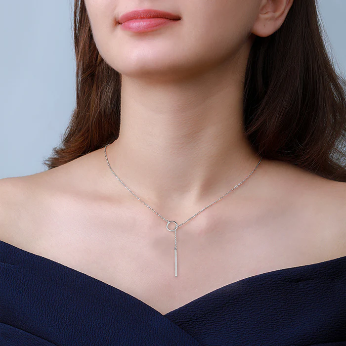 Silver Elegance Over All Pendant With Link Chain - Image 3