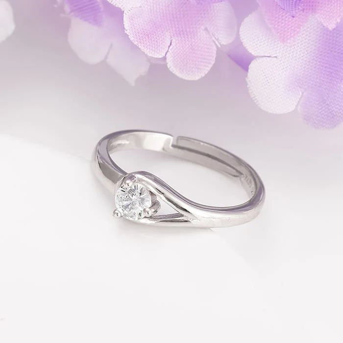 Silver Pear Hoop Ring - Image 2