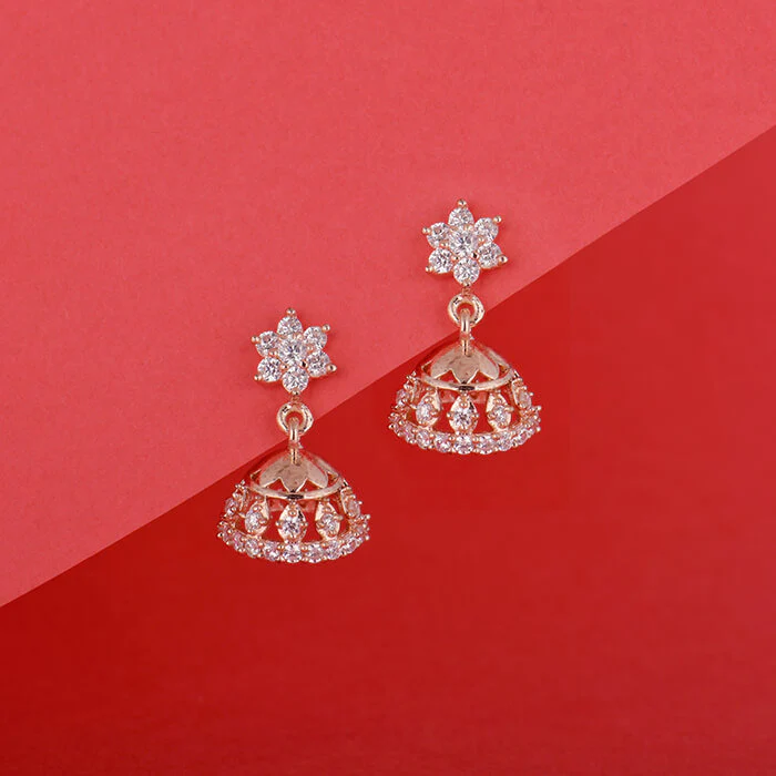 Rose Gold Enticing Jhumki - Image 2