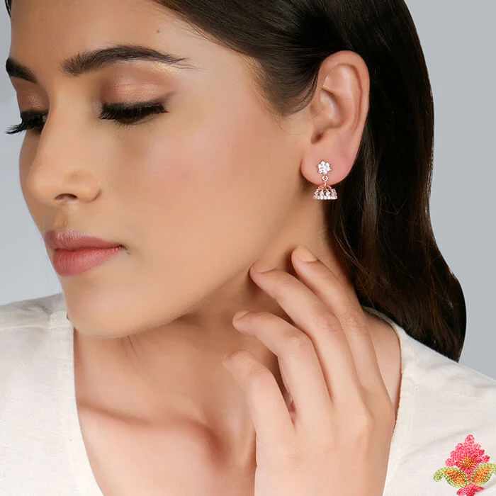 Rose Gold Enticing Jhumki - Image 3