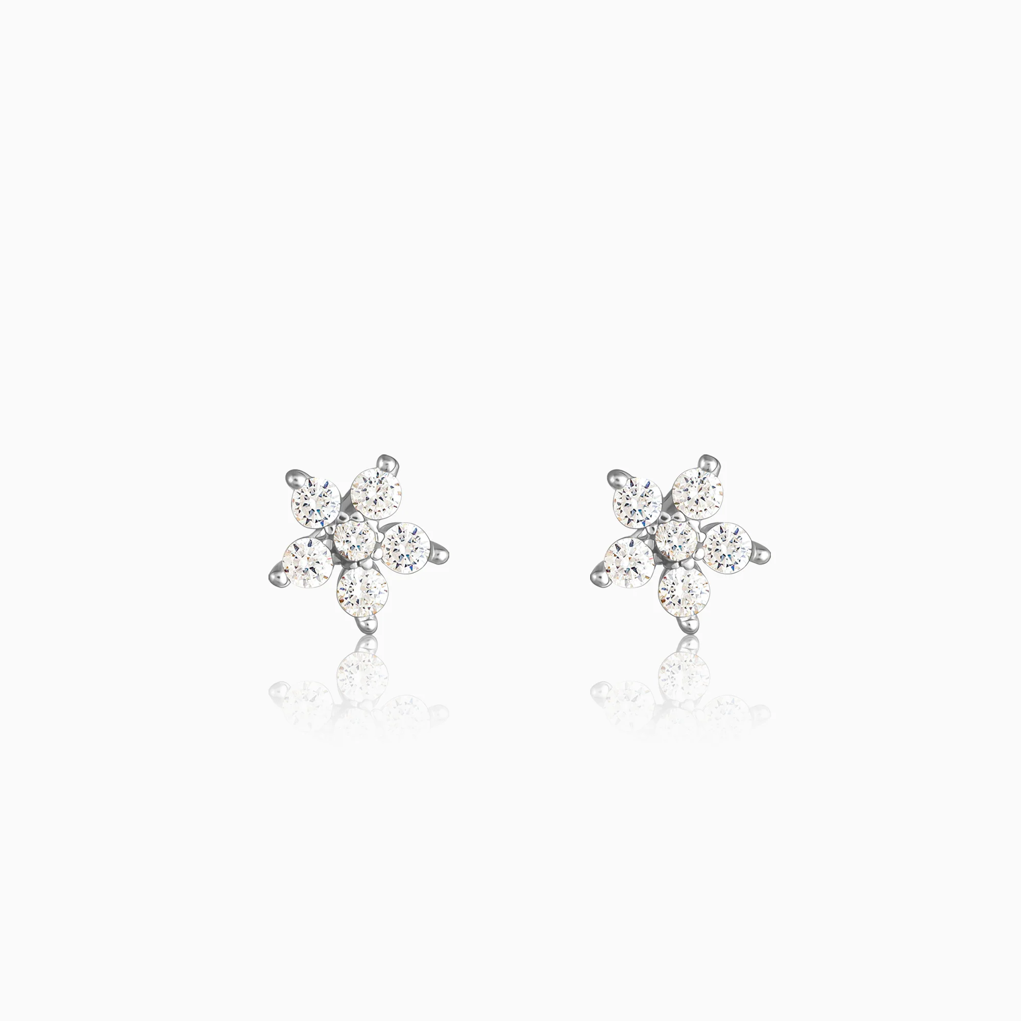 Silver Floral earrings