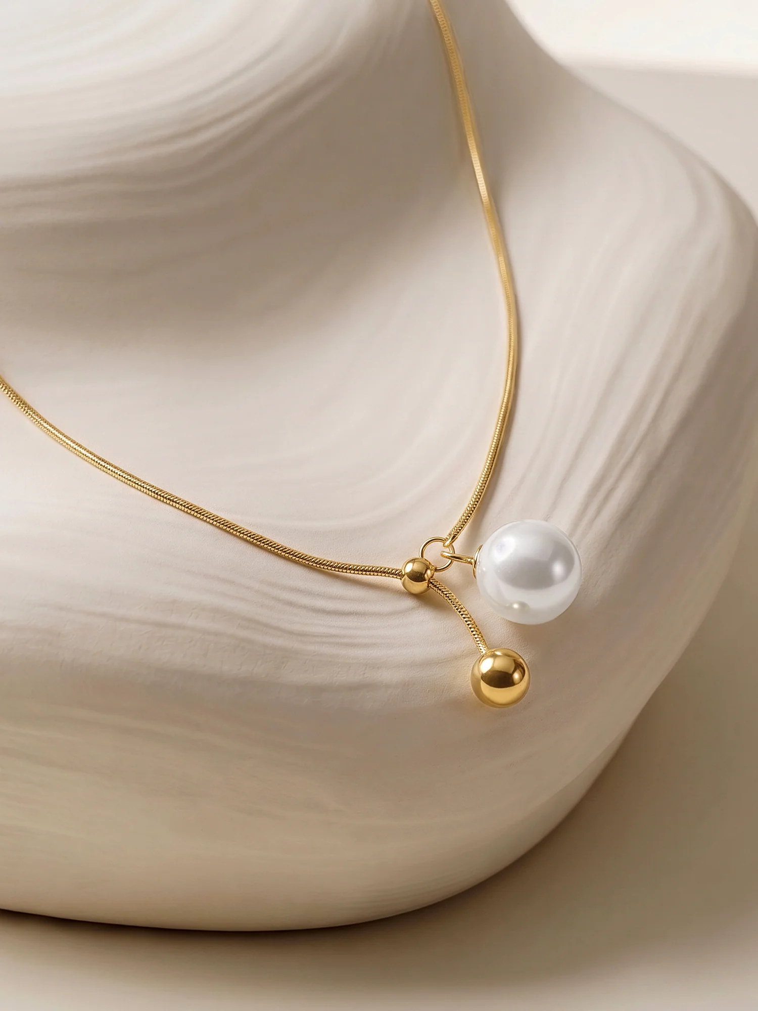 Slide Control Gold Plated Necklace - Image 2