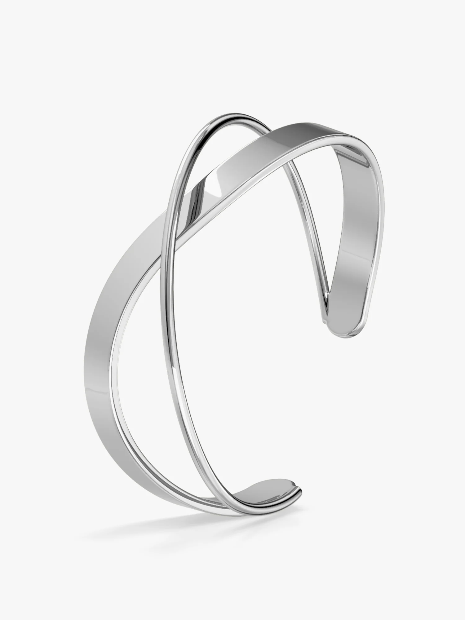 Spin Rhodium Plated Cuff Bracelet - Image 4