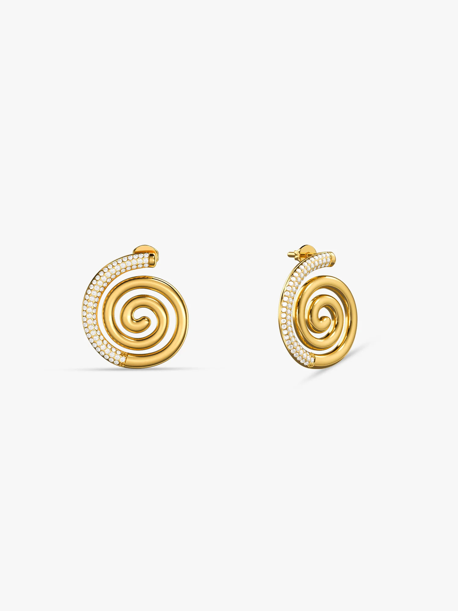 Spiral Edge Gold Plated Earrings - Image 4