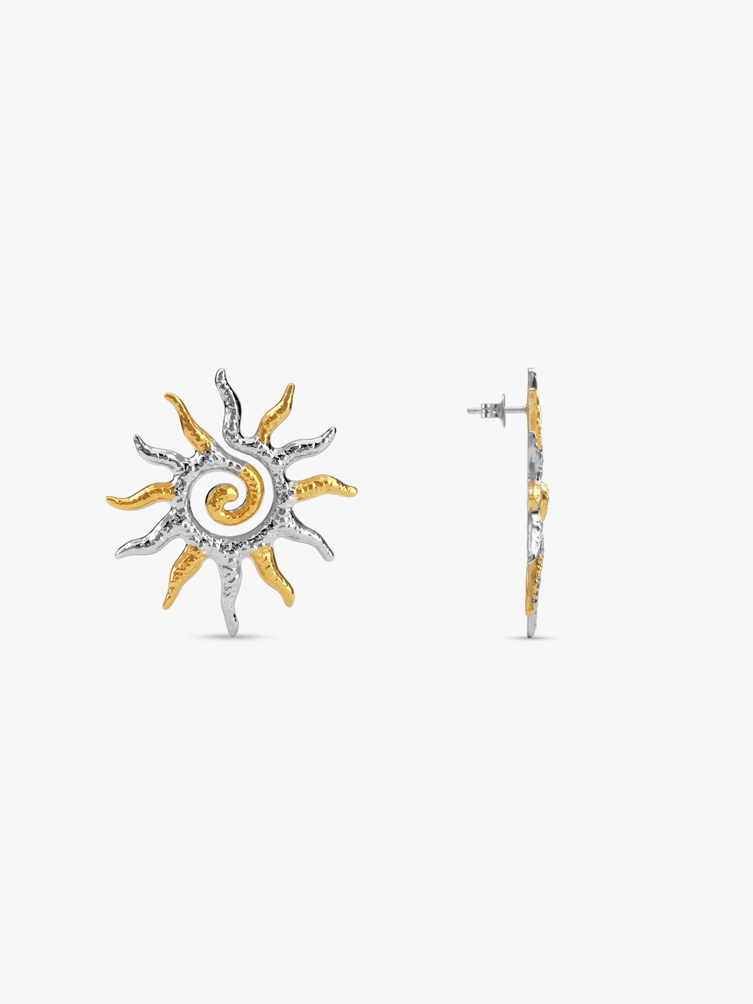 Sun Drama Dual Tone Earrings - Image 5