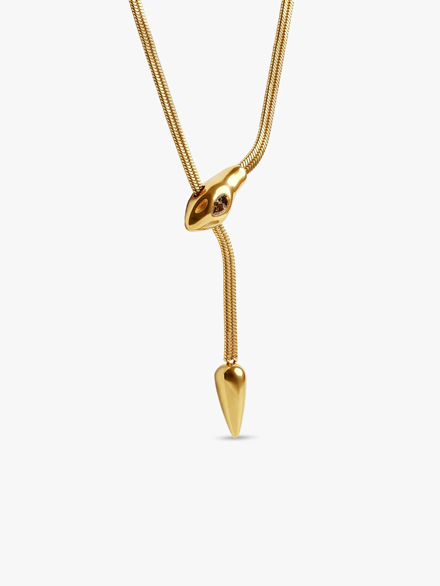 T-Bar Energy Gold Plated Lariat Necklace - Image 4