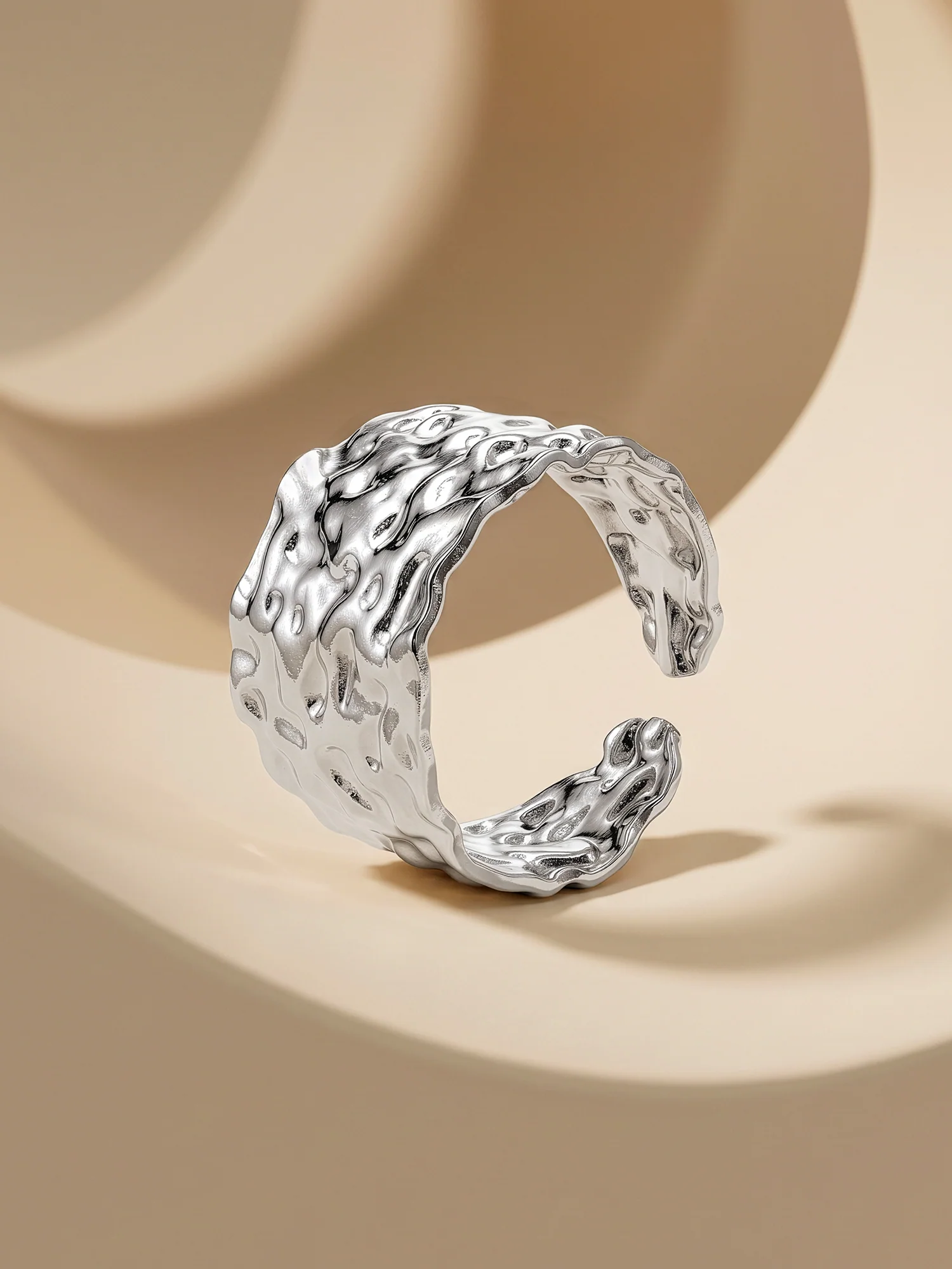 Texture Rush Rhodium Plated Ring (Size 15) - Image 2