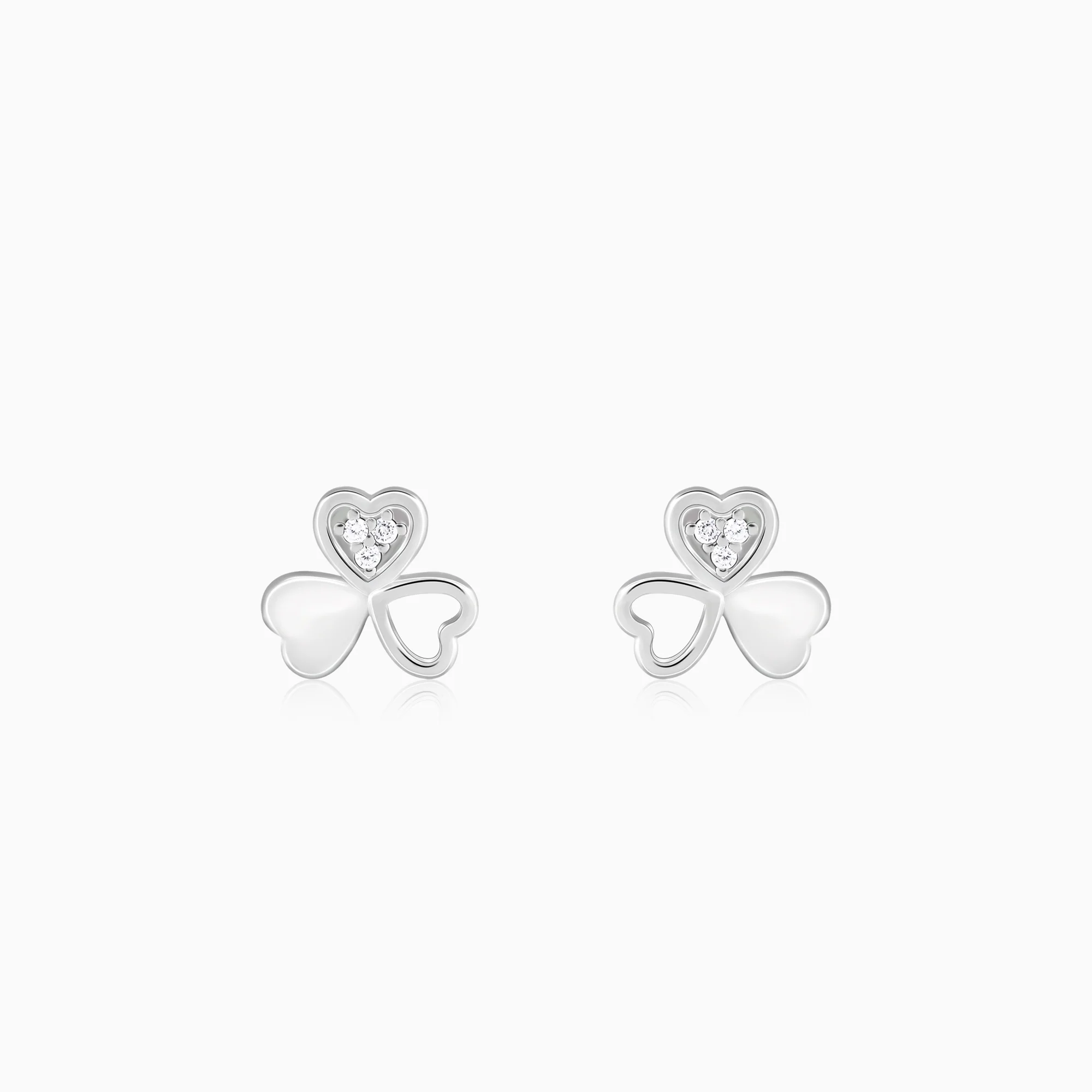 Silver Floral Hearts Earrings