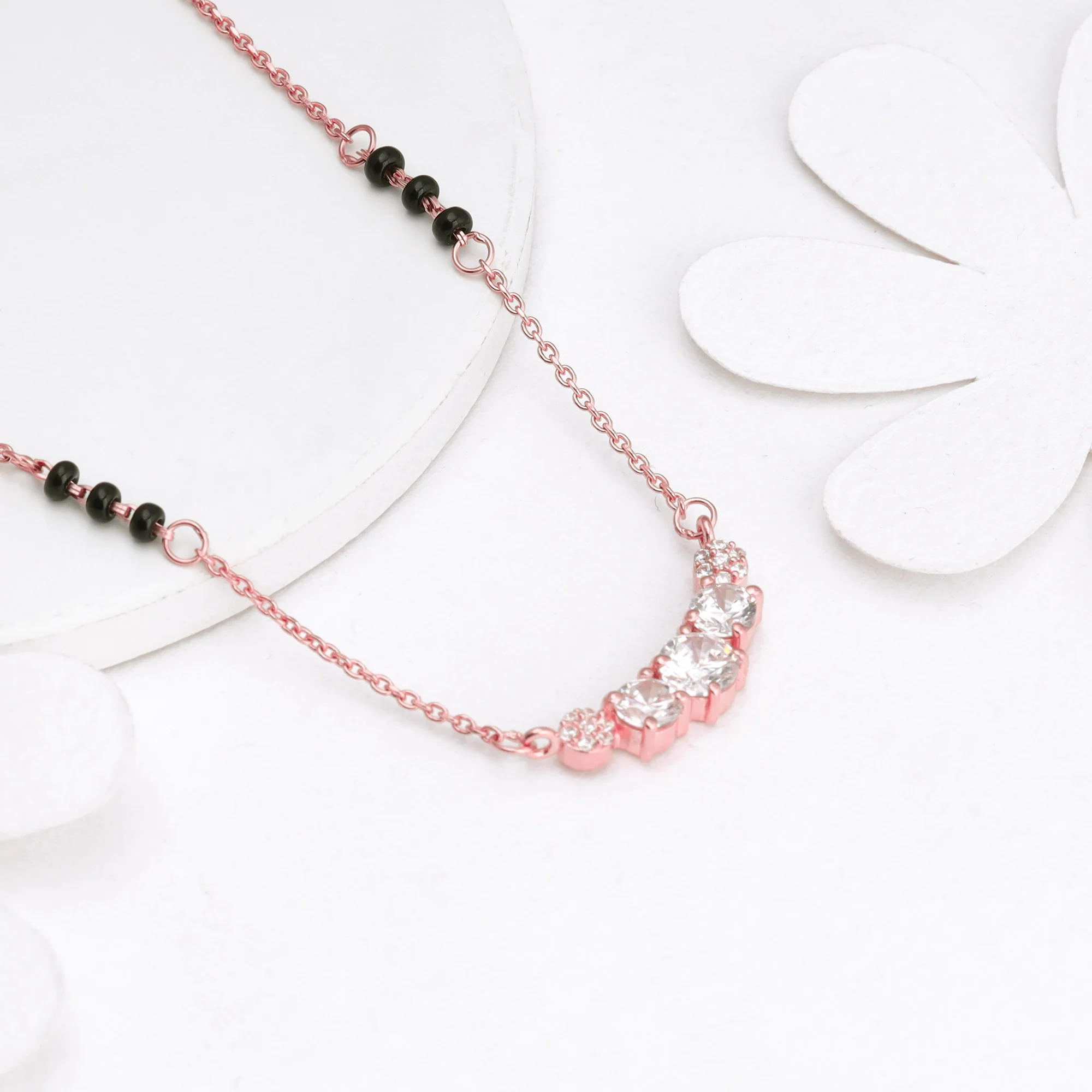 Rose Gold Zirconia Elegance Mangalsutra - Image 2
