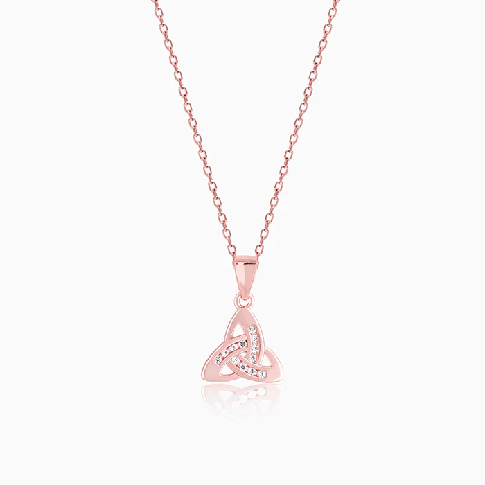Rose Gold Enveloped in Love Pendant with Link Chain