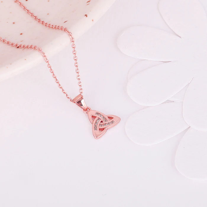 Rose Gold Enveloped in Love Pendant with Link Chain - Image 6