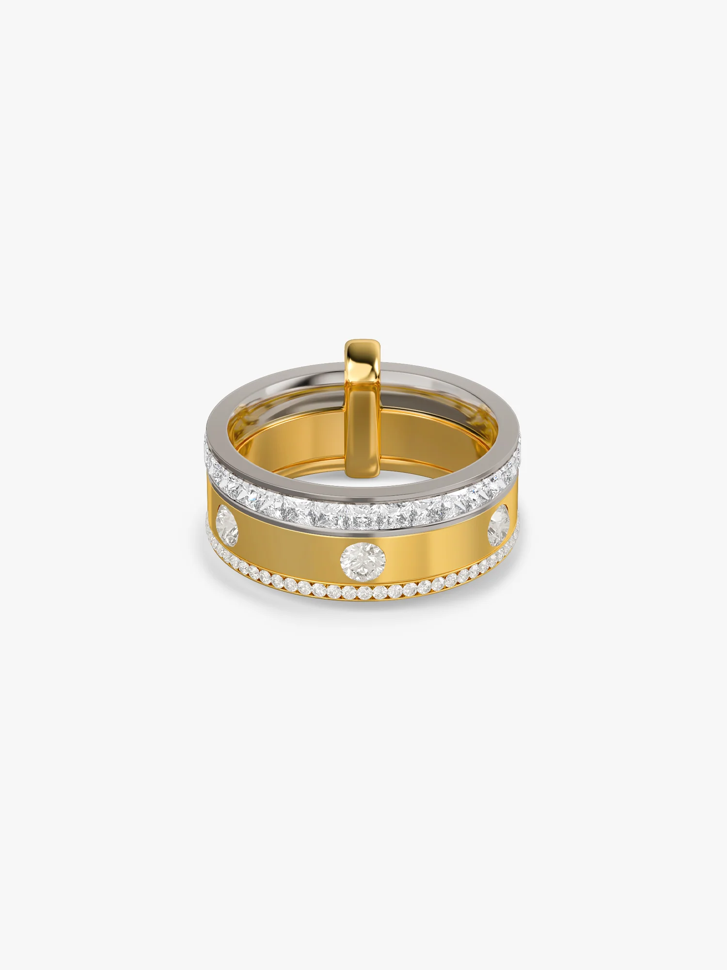 Triple Stack Dual Tone Layered Ring
