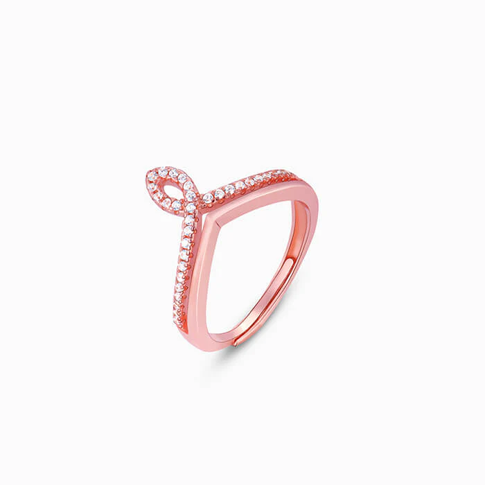 Rose Gold Zircon Flame Ring - Image 4
