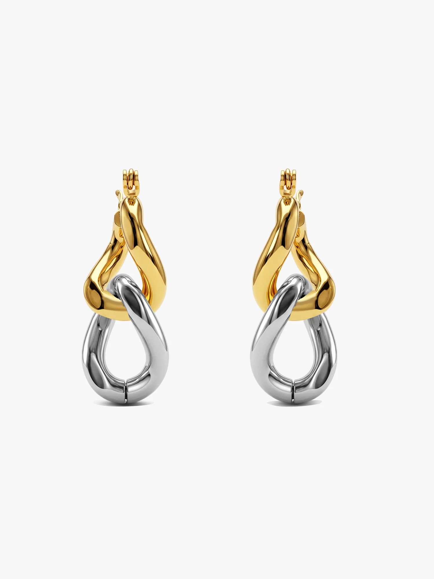 Twist & Turn Dual Tone Earrings - Image 4