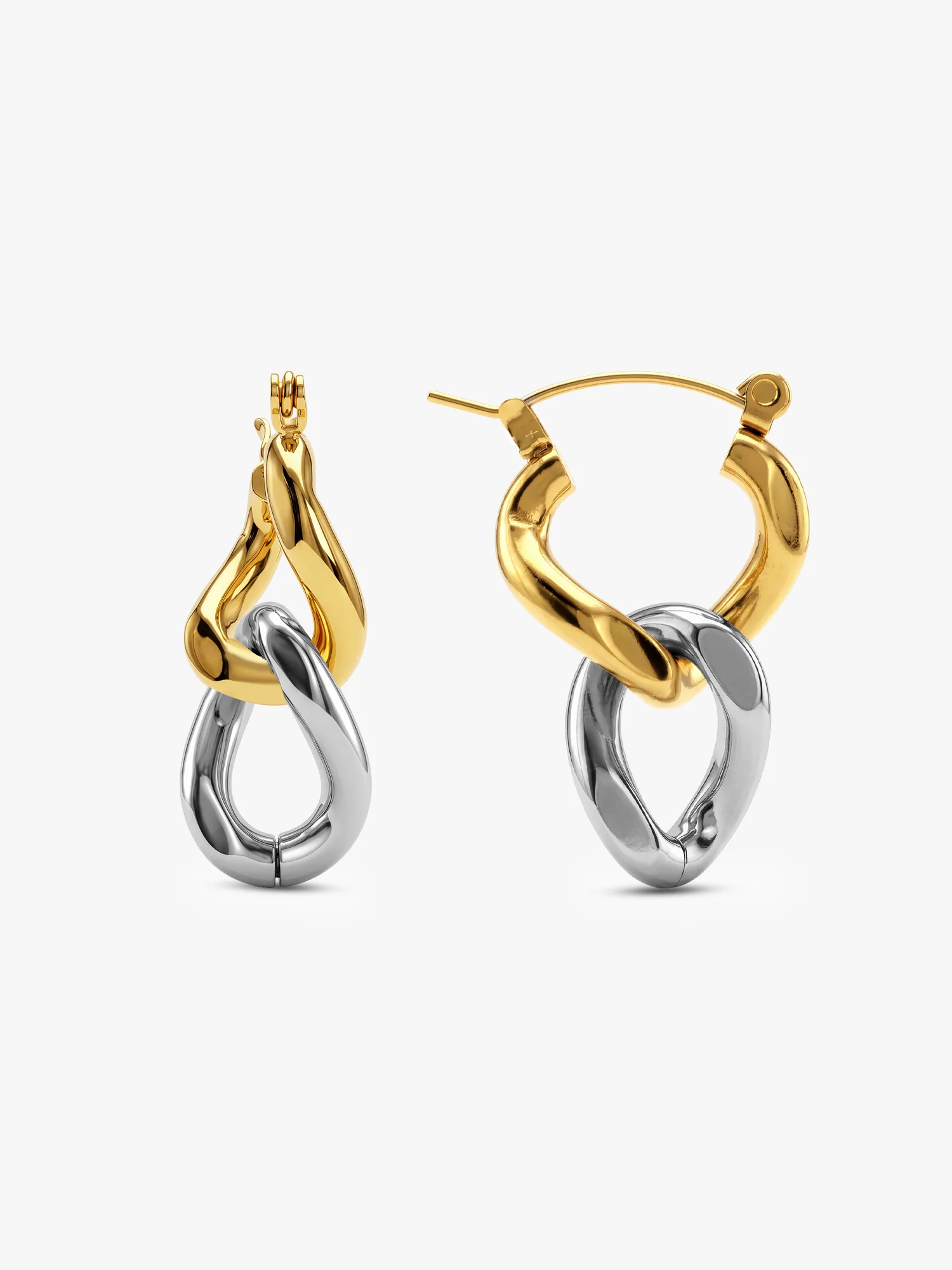 Twist & Turn Dual Tone Earrings - Image 5