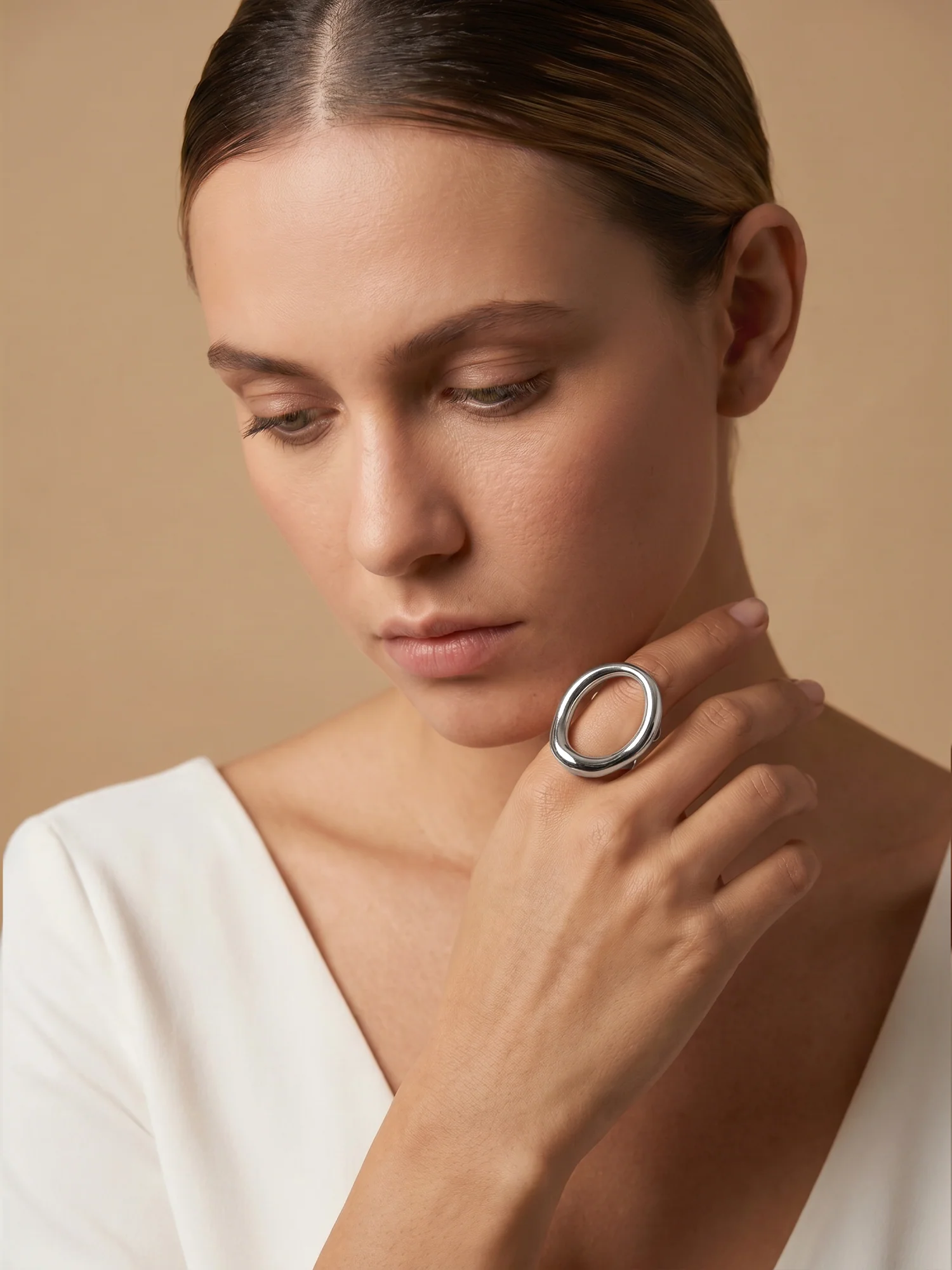 Twisted Orbit Loop Stainless Steel Ring (Size 7) - Image 3