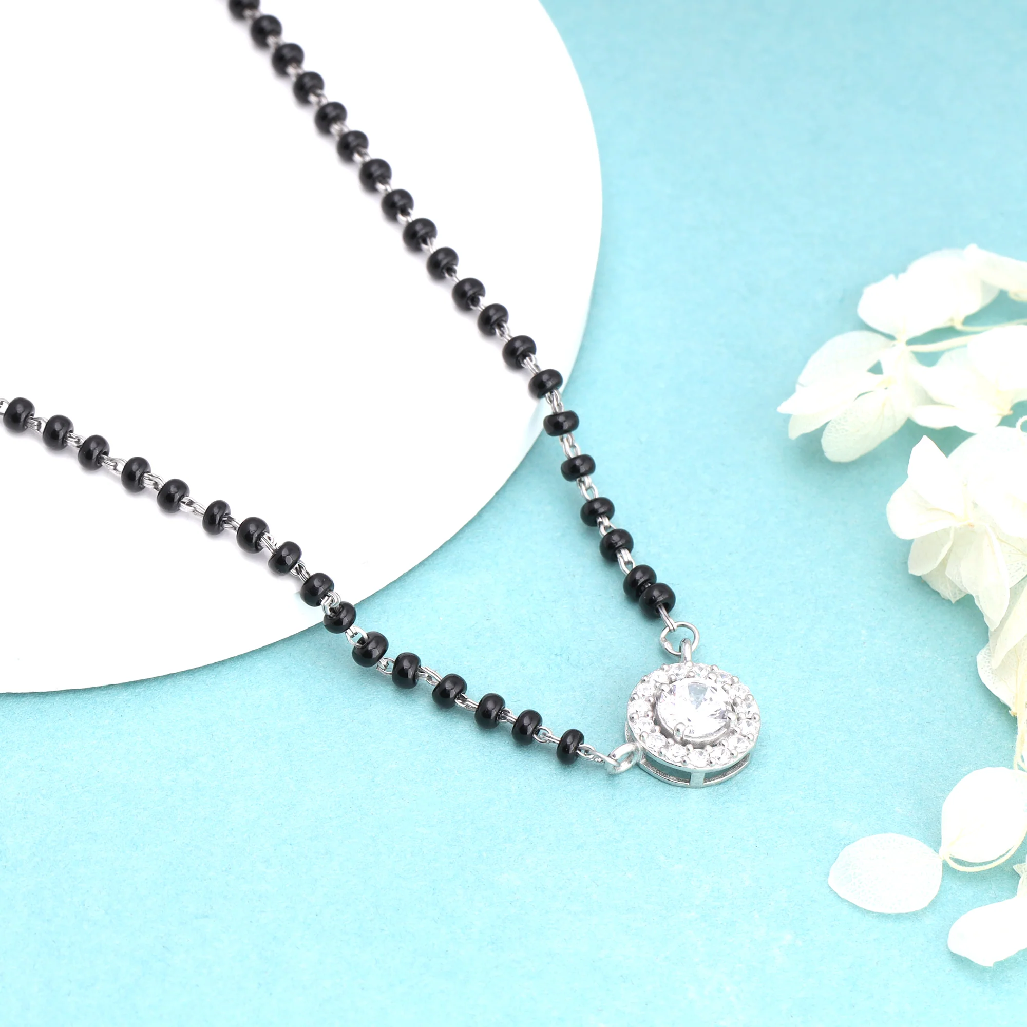 Silver Drizzle Drop Mangalsutra - Image 2